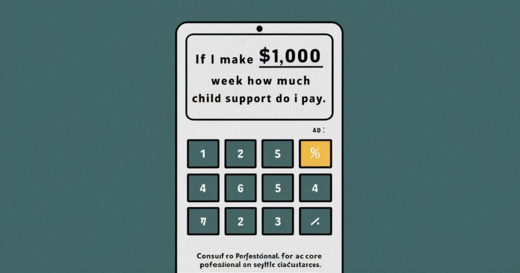 If I Make $1,000 A Week How Much Child Support Do I Pay